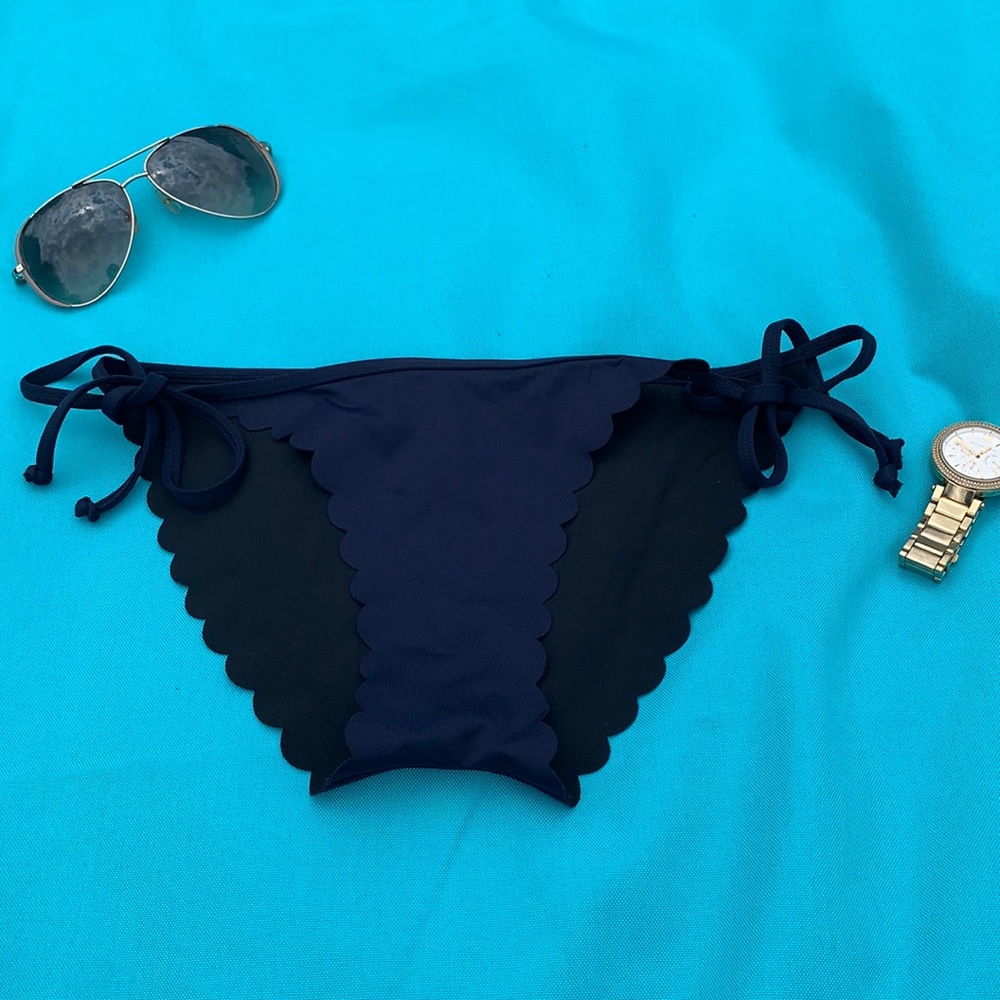 J Crew 🆕 S M small medium scalloped bikini bottom g4995